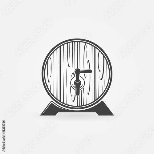 Beer wooden barrel logo or icon