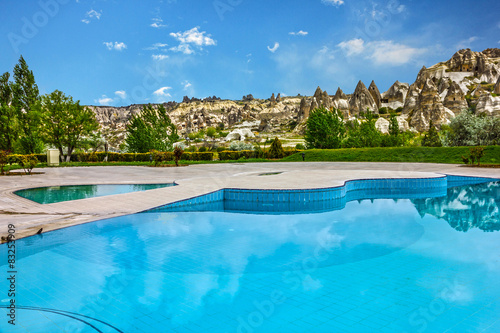 Goreme  Cappadocia  Turkey. Open swimming pool