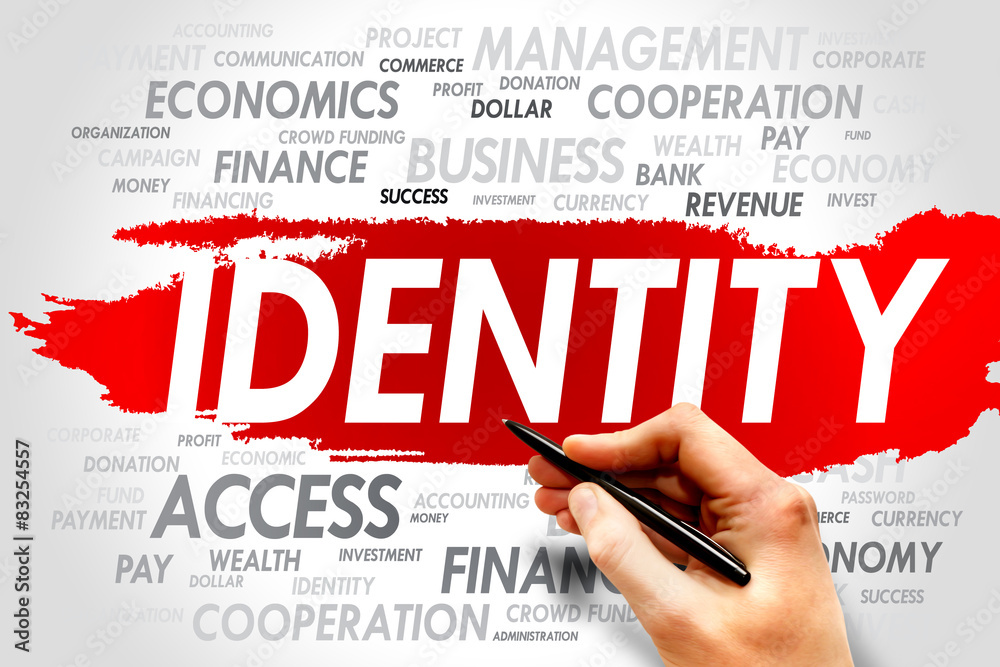 IDENTITY word cloud, business concept IDENTITY word cloud, business concept