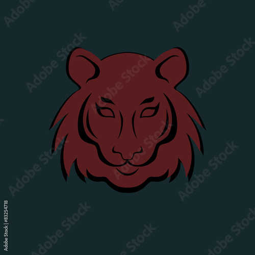Fototapeta Naklejka Na Ścianę i Meble -  Retro tiger head emblem
