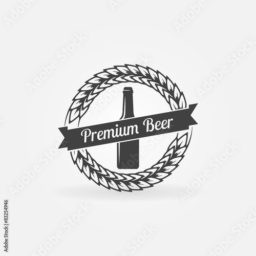 Premium beer bottle logo