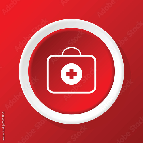 Thought clouds icon on red