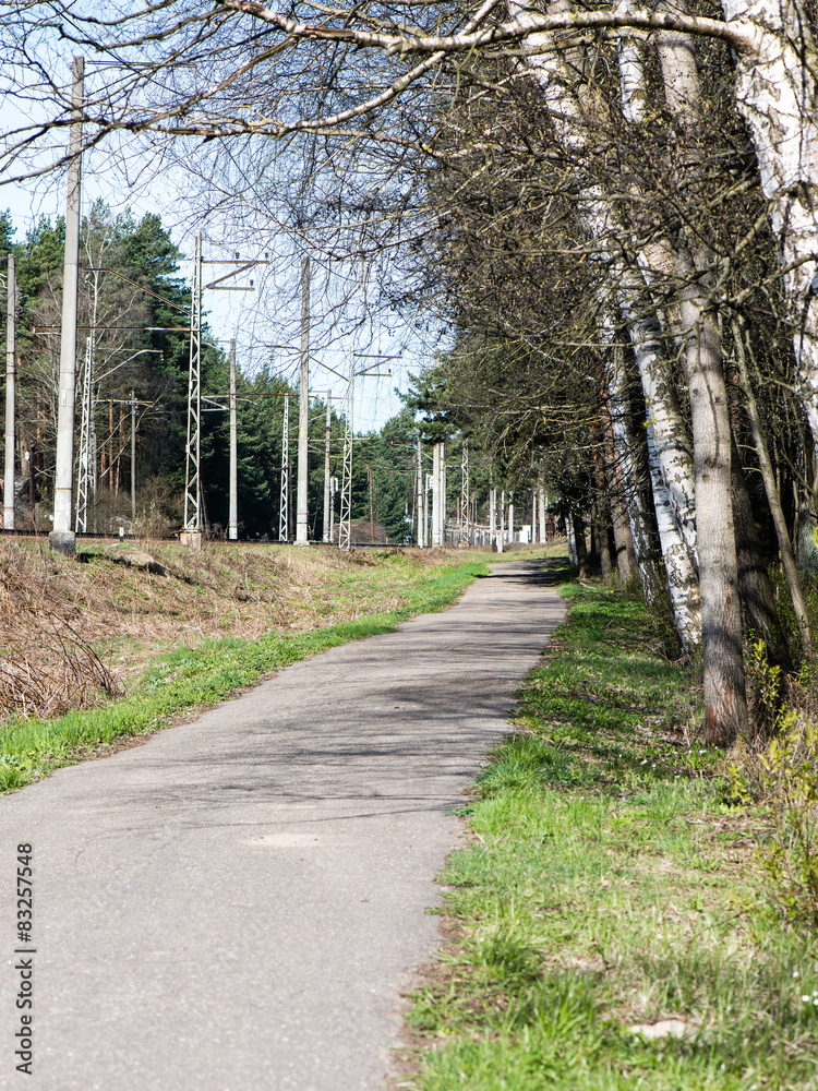 empty country road in spring empty country road in spring