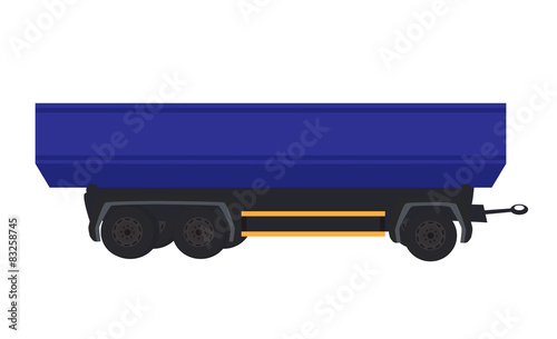 Large Car Trailer. Vector Illustration.