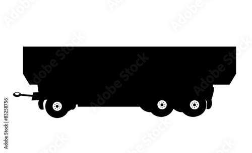 Large Car Trailer. Vector Illustration.