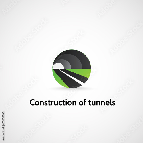 Construction of tunnels. Logo of the tunnel.