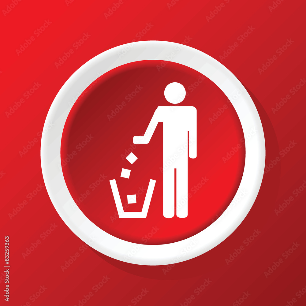 Ink pen icon on red Ink pen icon on red