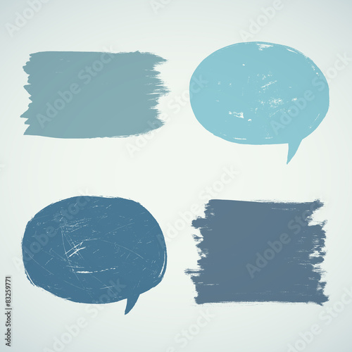 Set of grunge speak bubbles.