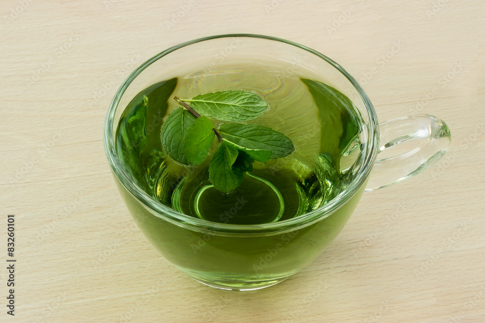 Cup tea with mint. Cup tea with mint.