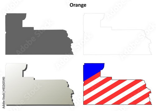 Orange County (Florida) outline map set