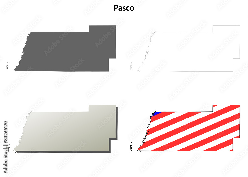 Pasco County (Florida) outline map set Stock Vector | Adobe Stock