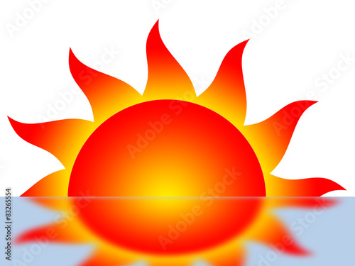 Fotografie Symbol of the sun and its reflection
