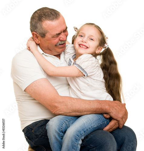 Grandfather and grandchildren portrait