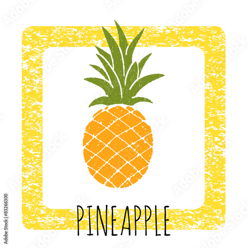 Icon pineapple cute hand-drawn.