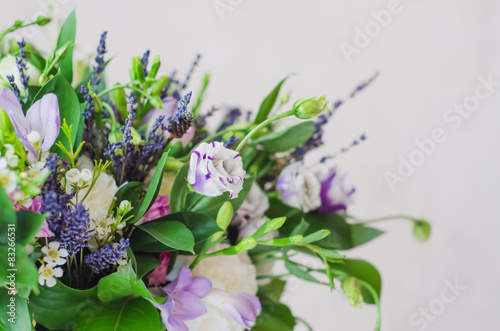 Spring boquet of flowers for present isolated macro