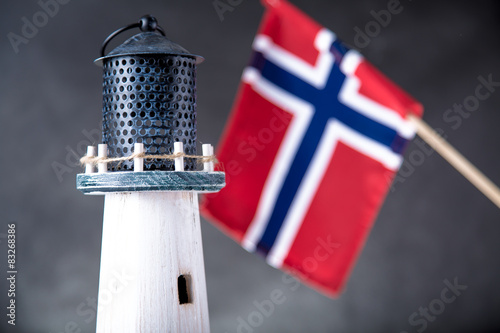 Norwegian lighthouse, natural seaside concept