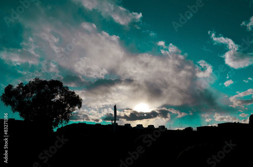 contraluz del sol