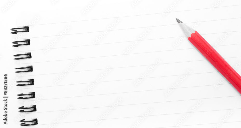 White blank notebook page with copy space White blank notebook page with copy space