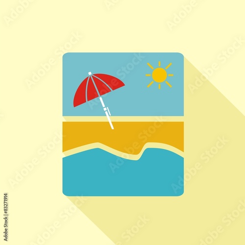Icono playa color sombra