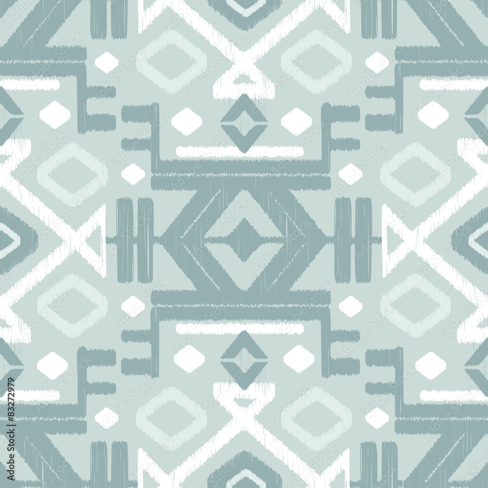 Vector silver gray ikat seamless pattern background