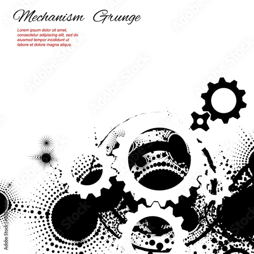 Abstract grunge background, gears