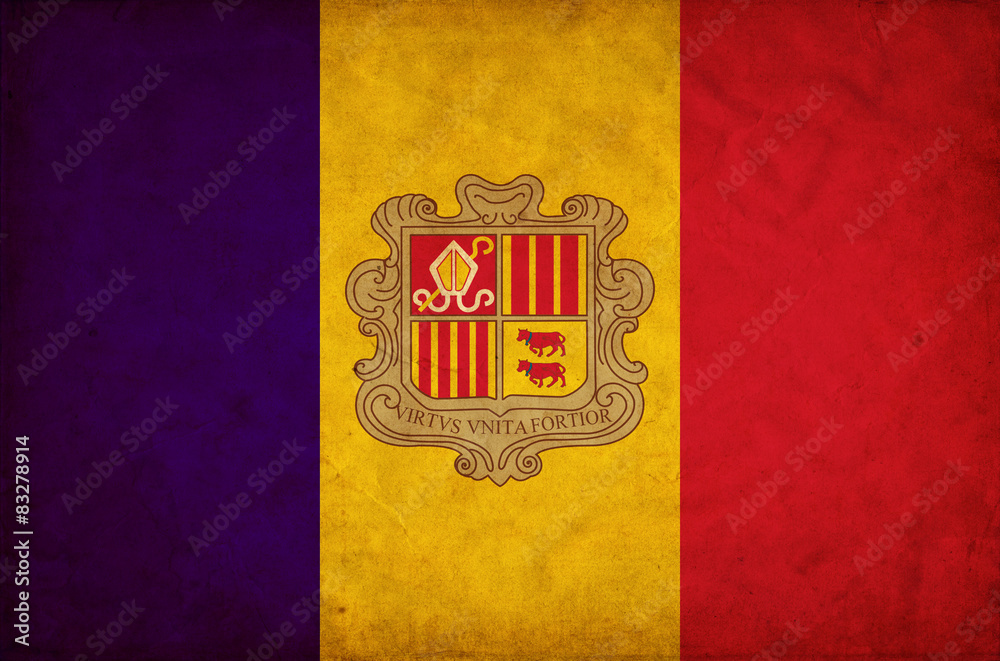 Andorra grunge flag