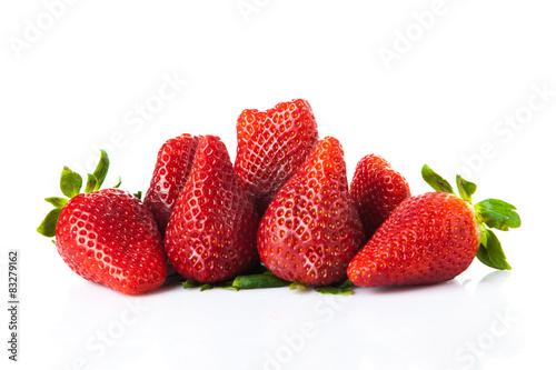 strawberries on a white background. Ripe strawberries isolated