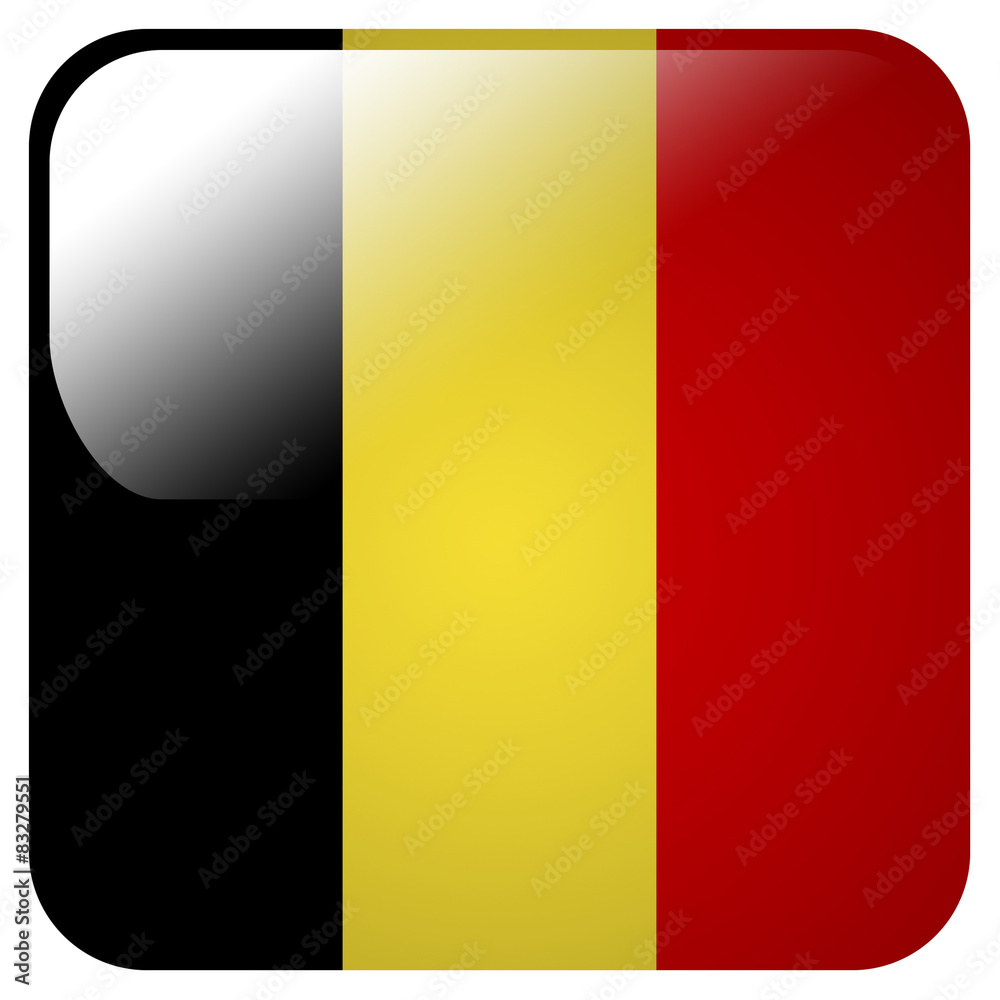 Glossy icon with flag of Belgium