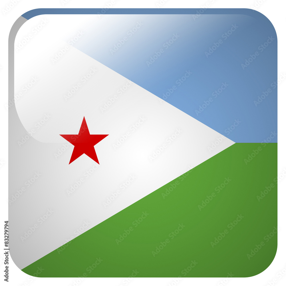 Glossy icon with flag of Dijbouti Glossy icon with flag of Dijbouti
