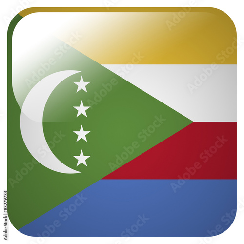 Free Download Glossy icon with flag of Comoros - GFXLoad