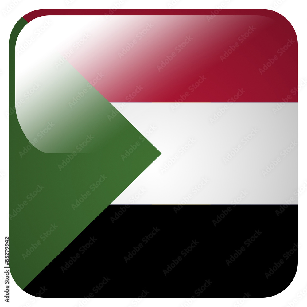Glossy icon with flag of Sudan Glossy icon with flag of Sudan