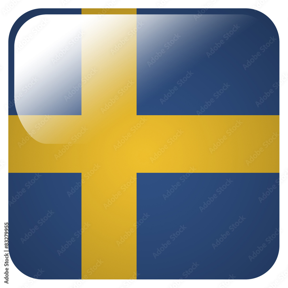 Glossy icon with flag of Sweden Glossy icon with flag of Sweden