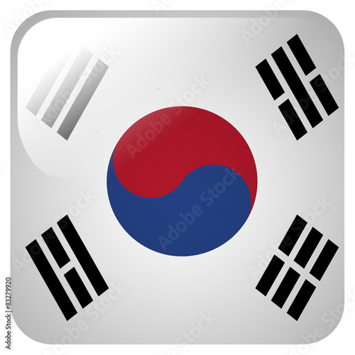 Glossy icon with flag of South Korea