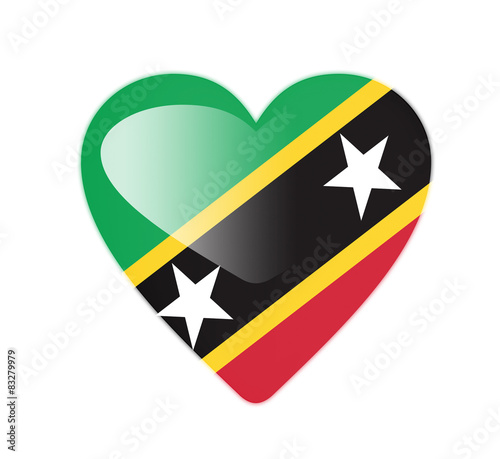 Free Download Saint Kitts and Nevis 3D heart shaped flag - GFXLoad