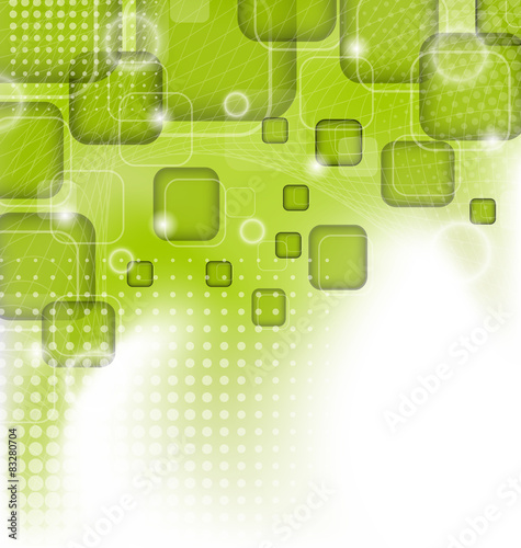 Futuristic set squares, abstract green background