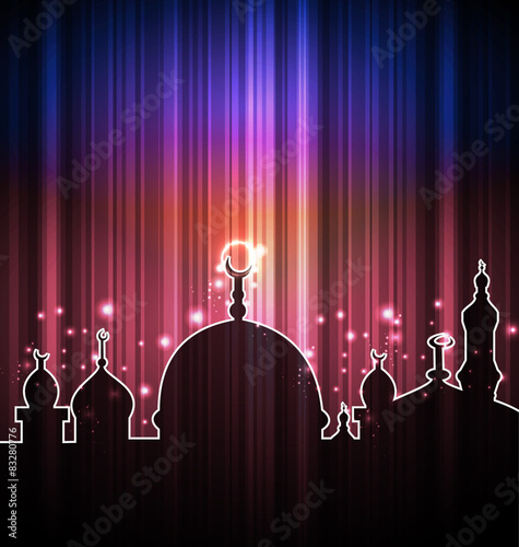 Cute shine card with mosque photo