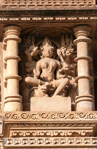 Stone carved erotic sculptures on JainTemples. Khajuraho photo