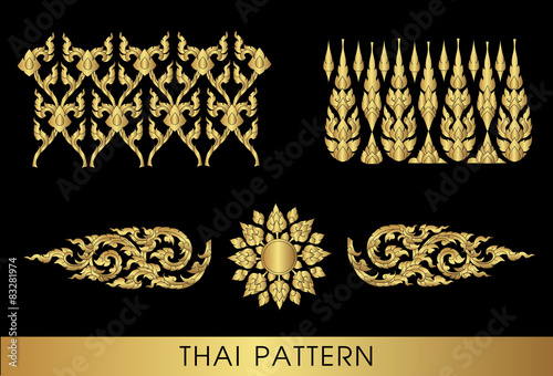 Obraz na plátne Thai art pattern vector