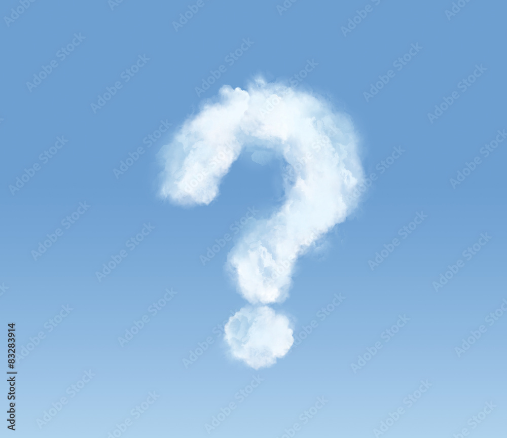 Fluffy cloud in the form of a question mark Fluffy cloud in the form of a question mark