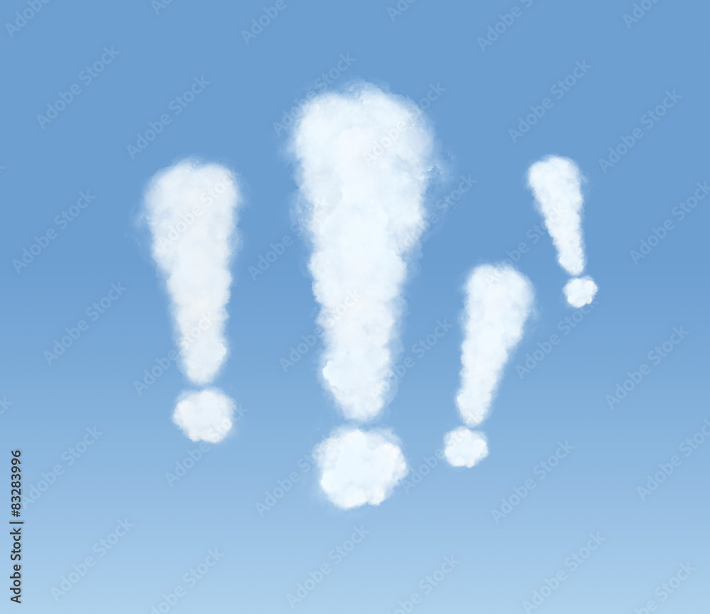 Blue sky full of exclamation marks Blue sky full of exclamation marks