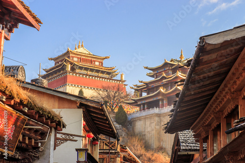 Obraz na płótnie Tibetan Temple in old village