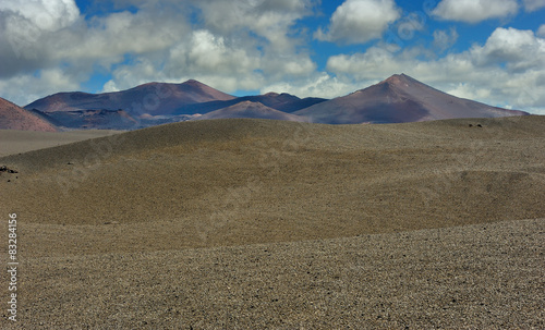 volcanic mountains at Lanzarote Island, Canary Islands, Spain