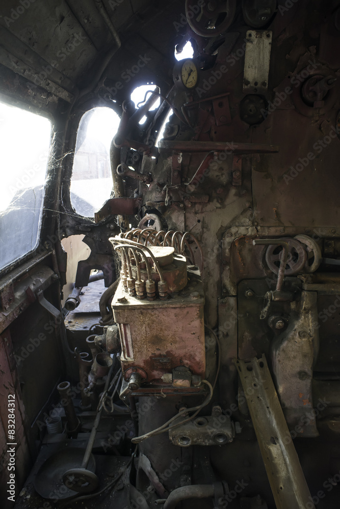 Details of an old steam locomotive