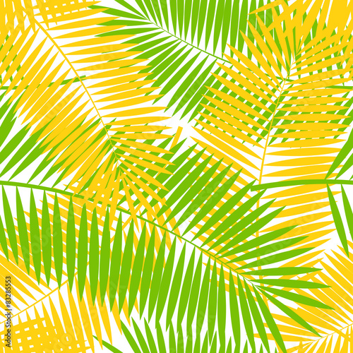 Palm Leaf Seamless Pattern Background Vector Illustration