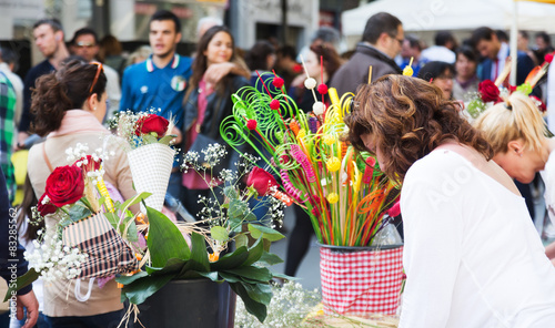  Sant Jordi feast in Barcelona, Spain photo