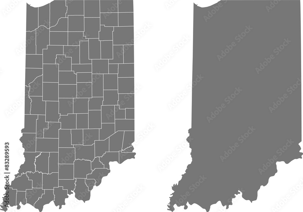 Naklejka premium mapa stanu Indiana