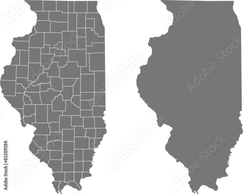 Fototapet map of Illinois