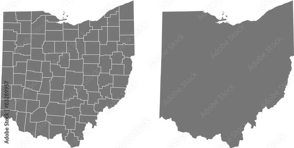 Naklejka premium mapa stanu Ohio