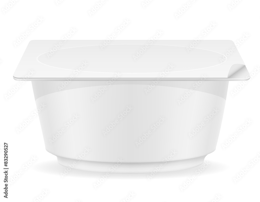 white plastic container of yogurt vector illustration white plastic container of yogurt vector illustration