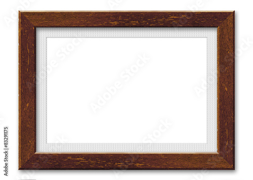 Wood frame isolated on white